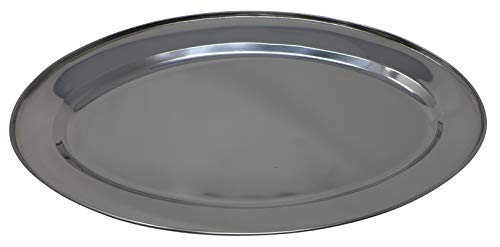 Stainless Steel Oval Platter 16" Serving Platter | Serving Tray for Daily Use, Fall, Autumn, Harvest, Thanksgiving Party Supply