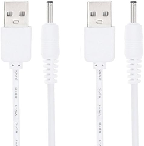 ECSEM Replacement Charger for FOREO ESPADA (USB-Cable, 3.3FT) White+White