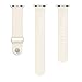 MoKo Apple Watch Band, Soft Silicone Replacement Sport Band for 38mm Apple Watch Models, Antique WHITE (3 Pieces of Bands Included for 2 Lengths, Not Fit 42mm version 2015)