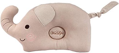 Baby Pillow for Newborn Organic Cotton to Prevent Flat Head Elephant Brown
