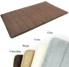 Senmiya Bathroom Rug for Men Women 4x6 Antimicrobial Memory Foam Bath Mat, Antibacterial Machine Washable, Soft Microfiber Velvet Cover Non Slip Mat, Brown 24"x16" Size