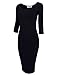 TAM WARE Womens Classic Slim Fit Bodycon Dress TWFR049-D059-BLACK-US L
