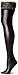 Coquette Women's Wet Look Thigh High Stay Up Stockings with Lace, Black, One Size-Plus