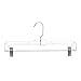 HOUSE DAY 100 Pack 14 inch Clear Plastic Skirt Hangers with Clips, Skirt Hangers, Clip Hangers for Pants,Trouser Bulk Plastic Pants Hangers