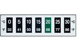 Digi-Sense AO-09037-08 Digi-Sense Reversible 7-Point Horizontal Temperature Label (Pack of 10)