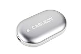 CABLEOT Power Bank Hand Warmer, Rechargeable Double-Sided Hand Warmer 5200mAH Power Bank Portable Pocket Hand Heater USB Mobile External Back up Battery Charger (Silver)