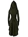Gemijack Womens Renaissance Costumes Hooded Robe Lace Up Vintage Pullover High Low Long Hoodie Dress Cloak