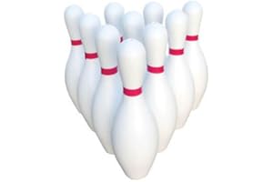 Palos Sports The Zone Weighted Bowling Pin Set – 10 Sand‑Weighted Plastic Pins, 15″ Tall (About 10 oz Each), Durable Build & Fast Setup for Kids, PE Classes, Indoor & Backyard Bowling Games