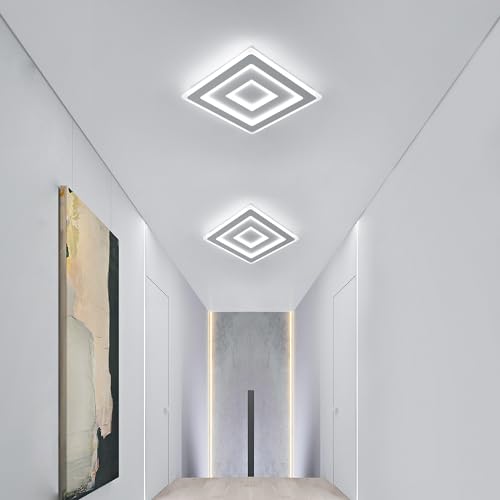 Comely Plafoniera LED Soffitto Quadrata Moderno, 52W 5850LM Lampada da Soffitto LED Moderna Acrilico, Lampadario LED Soffitto Bianco per Camera da Letto, Soggiorno Luce Bianca 6500K, 40cm