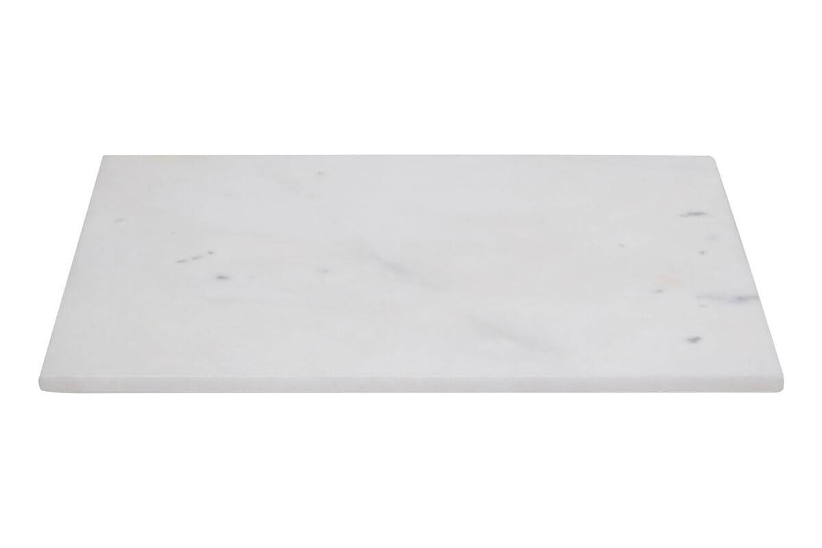 Premier Housewares Rectangular White Marble Chopping Board Geometric Design, Robust and Versatile, Polished Non-Stick Surface, 40 x 30 x 1