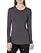 Cherokee Women's Long Sleeve Knit Shirt, Pewter, XX-Large