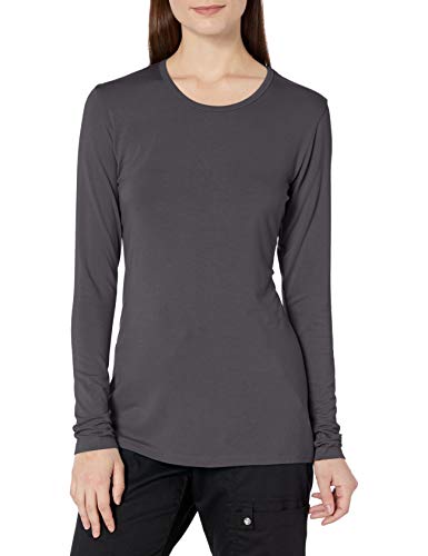 Cherokee Women's Long Sleeve Knit Shirt, Pewter, XX-Large