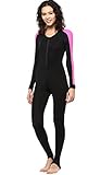 Phantom Aquatics Snorkeling Swim Lycra Skin Full Suit Wetsuit, Black/Pink, Small