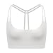 Women's Yoga Bra Light Support Cross Back Wirefree Pad Soft Queenie Ke Size L Color Angle White