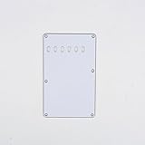 Musiclily 6 Hole Guitar Strat Back Plate Vintage Style Tremolo Backplate for Fender USA/Mexican Made American Standard Stratocaster ST Modern Style Electric Guitar,3Ply White
