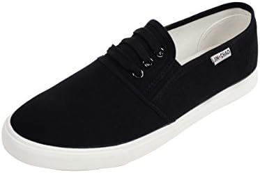 IF FEEL Womens Canvas Black Slip On Shoes Casual Loafers Comfortable Walking Fashion Sneakers - Size 10