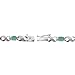Bria Lou Silver Flashed Brass Genuine Natural Emerald, Ruby or Ebony-Sapphire Gemstone & Diamond Accent Infinity Link Bracelet, 7.5