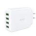 AUKEY USB Wall Charger with 4-Port and 4 Universal Plugs Travel Adapter for iPhone, iPad and More