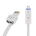 PLAY X STORE Flat Cable With OTG.Date And Charge.Durable And Avoid Twisting TPE Material.Standsrd 3 FT.For Android.White.
