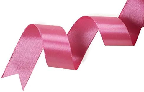 Dark Pink Double Faced Nylon Satin Ribbon 1 inch 18 Meter