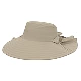 GP Accessories Womens Outdoor Sun Wide Brim Hat Waterfall Neck Veil Medium Beige UPF40+