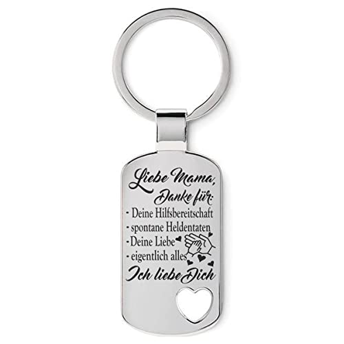 Lieblingsmensch Porte-clés modèle : amour maman, merci pour..., Mama Ich liebe Dich, 5,3 x 2,9 x 0,5 cm