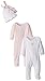 Burt's Bees Baby baby girls Romper Jumpsuit, 100% Organic Cotton One-piece Coverall and Toddler Footie, Blossom/Heather Grey 2-pk, 0-3 Months US