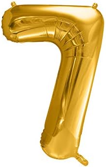 PartyDeco FB1M-7-019 86 cm Foil Balloon Number 7 Gold