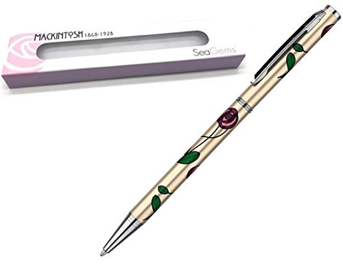 Mackintosh Womens Gift Boxed Pen - Charles Rennie Champagne Red Rose