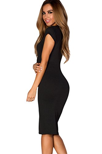 ผู้หญิง Short Sleeve Bodycon T Shirt Midi Dress เดรส แฟชั่นชุดทำงาน Babe Society