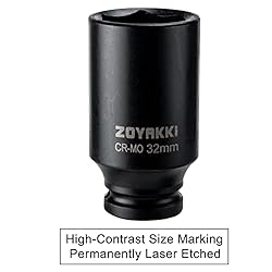 ZOYAKKI 1/2" Drive x 32 mm Deep 6 PT Impact