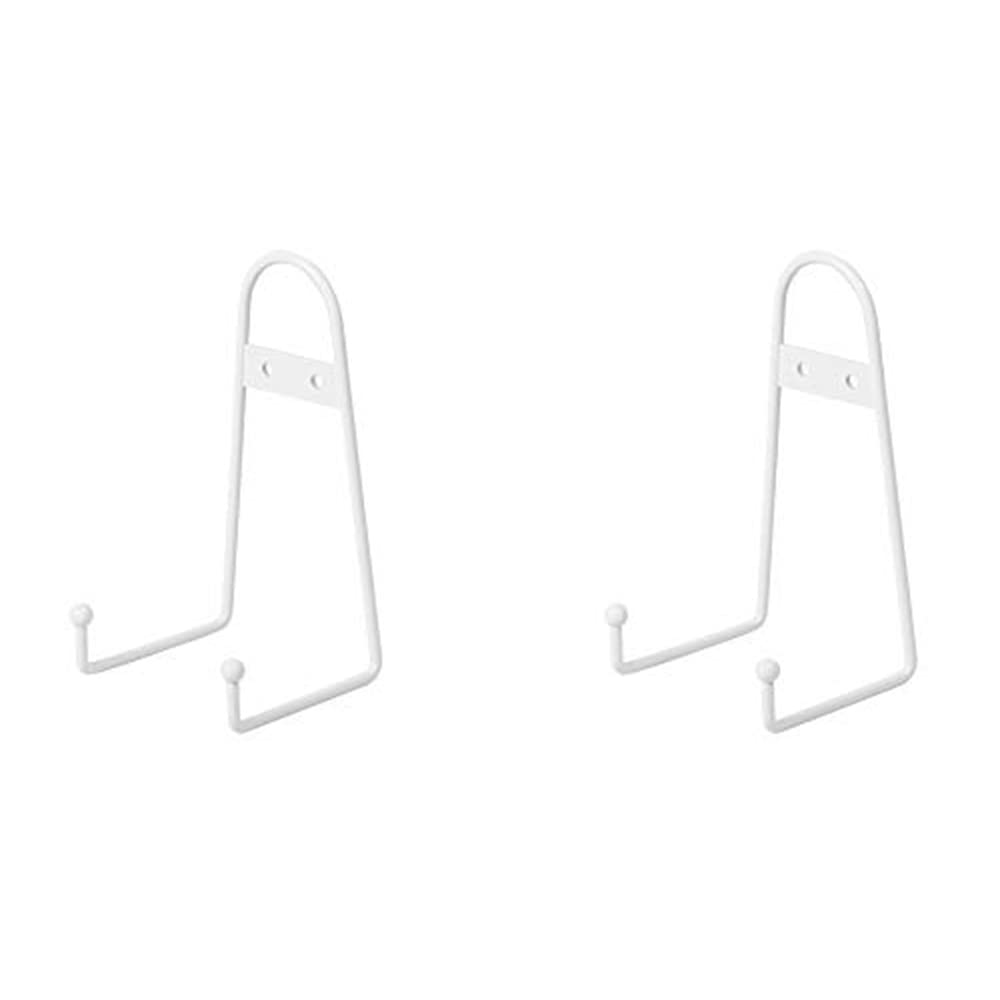 Tincogo 6 inch Medium White Metal wall Mount Display Easel Plate Hanger Vertical Plate Stand Holders Picture frame Stand for Wall 4 Pack