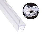Shower Door Seal Strip Frameless Weatherproof Door Seal Flexible Silicone Sweep for Door and Windows, Flexible Silicone Seal Fit for 3/8" Glass, 10 Ft, Translucent (Need Adhesive)