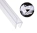 Shower Door Seal Strip Frameless Weatherproof Door Seal Flexible Silicone Sweep for Door and Windows, Flexible Silicone Seal Fit for 3/8" Glass, 10 Ft, Translucent (Need Adhesive) primary