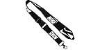 Premium Lanyard Black with White Logo Detachable Lanyard Keychain Holder