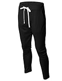 H2H Mens Fashion Lightweight Sweatpants with Various Colors BLACK US M/Asia L (JJSK07)