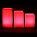 Mooncandles - 3 Square Vanilla Scented Wax Candles With Color Changing Remote Control (4, 5, 6 inch candles)