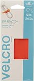 VELCRO Brand - ONE-WRAP For Cables, Wires & Cords - 5" x 1/4" Ties, 10 Ct. - Orange