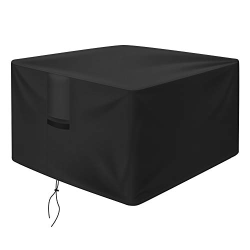 OKPOW Fire Pit Cover 80cm, Firepit Covers Waterproof Square-600D,Anti-UV,Heavy Duty Rip Proof Oxford Fabric Firepit Cover,Square Fire Pit Covers- Black(80cm*80cm*40cm)