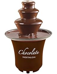 Nostalgia CFF3BR 8-Ounce Chocolate Fondue Fountain, Half-Pound Capacity, Easy to Assemble 3-Tiers, Perfect For Nacho Cheese, BBQ Sauce, Ranch, Liqueurs, Brown