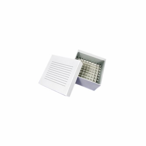 Camlab 1171513 Laminated Cry Box with Grid, 100 Place, White (Pack of 5)