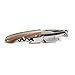 Pocket Prestige Waiters Corkscrew By Coutale Sommelier - Naturalwood - French Patented Spring-Loaded Double Lever Wine Bottle Opener for Bartenders and Gifts - Sharp Micro-Serrated Knife