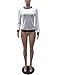Akmipoem Women's Ribbon Stripe Patchwork Long Sleeve Pullover Tops Sweatshirt White L