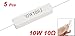 Uxcell a11111600ux0214 10W 10 Ohm 5% Winding Ceramic Cement Power Resistor, x 5