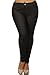 YELETE Womens Plus Size Cotton Blend Stretchy Jeggings with 5 Pockets (Black, XL)