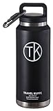 TK Camper (36oz) Travel Kuppe Vacuum Insulated Stainless Steel Bottle with Wide Opening Lid - Comparable to Yeti for Hot or Cold Drinks - Double Walled Thermos Water Bottle - Insulated Coffee Mug