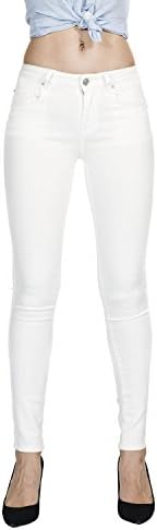 Megan apparel Women's White Color Super Comfy Stretch Denim Skinny Jeans,White,7