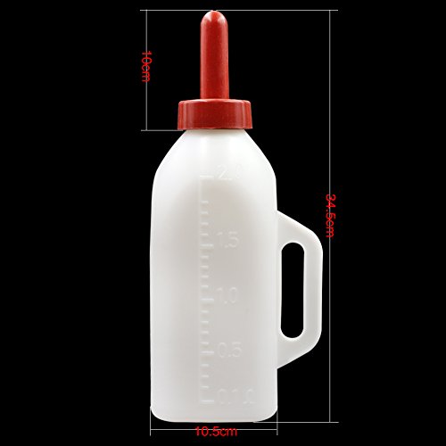 Calf Milk Feeder Bottle with Nipple Sheep Lamb Milk Bottle Holder Teat 2 Liter Milking Feeding Replacement Rearing Drinker by Livestocktool
