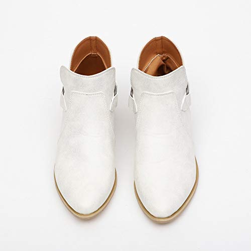 Londony ♪✿ Clearance Sales,Women's Fashion Boot Pointed Toe Martin Boots Classic Ankle Booties Buckles Shoes