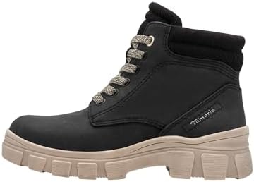 Damen Lace Boot Flat 1-25913-45, Stivaletto Donna, Nero, 41 EU